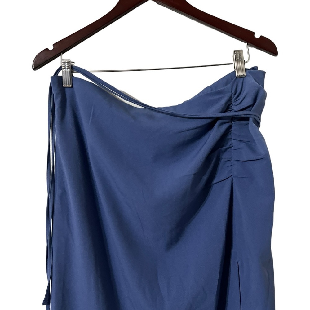 ABERCROMBIE & FITCH Blue Wrap Slit Midi Skirt - Picture 4 of 7